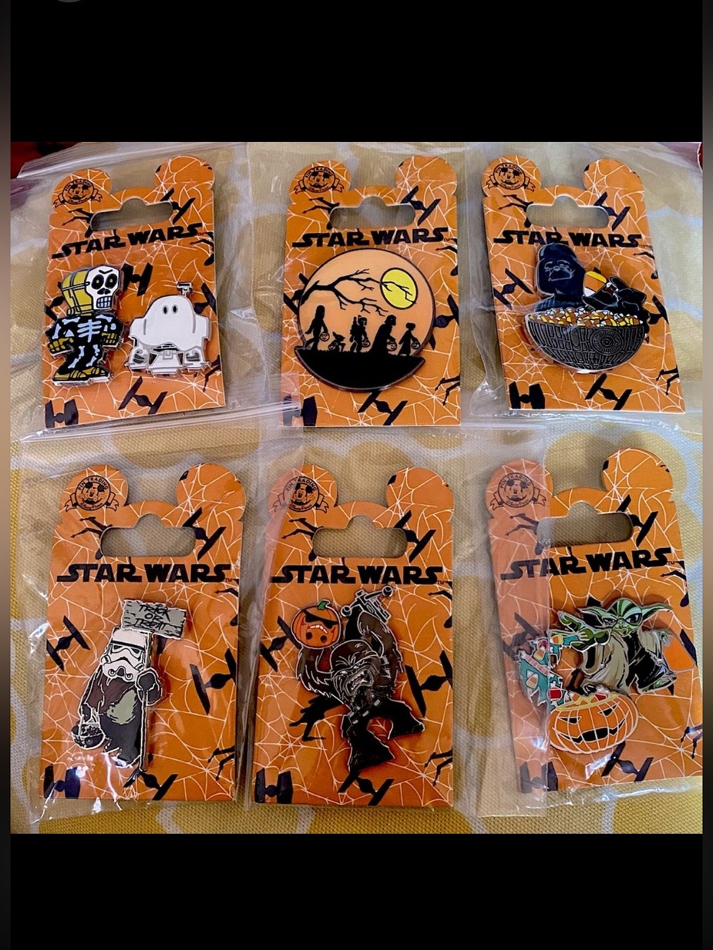 2012 Disney Pins Star Wars Set Of 6 Pins (7 PINS) HALLOWEEN Trading Pins NWT
